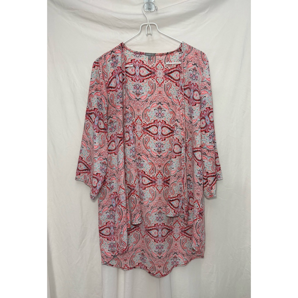 Women's Charlotte Russe Kimono Size M Pink Blue Paisley